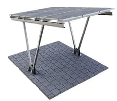 Wiaty / Carport V1 z konstrukcją pod PV (układ 3 moduł pionowo L<1960mm)