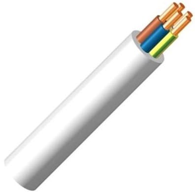 Przewód instalacyjny YDY 5X1.5 ŻO biały okrągły drut 450/750V KL.1