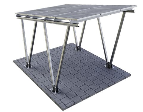 Wiaty / Carport W1 z konstrukcją pod PV (układ 3 moduł pionowo L<1960mm)
