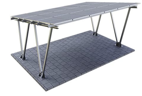 Wiaty / Carport W2 z konstrukcją pod PV (układ 3 moduł pionowo L<1960mm)