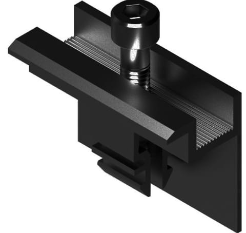 Klema końcowa 30mm Dł: 50mm na KLIK z pinami uziemiającymi czarna