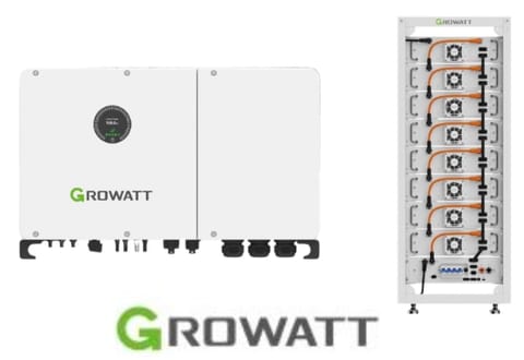 GROWATT Zestaw: Falownik hybrydowy WIT-36K-XHU 3-fazowy+Bateria 40kWh+ kontroler AXE-1000100-C1+Szafa Rackowa